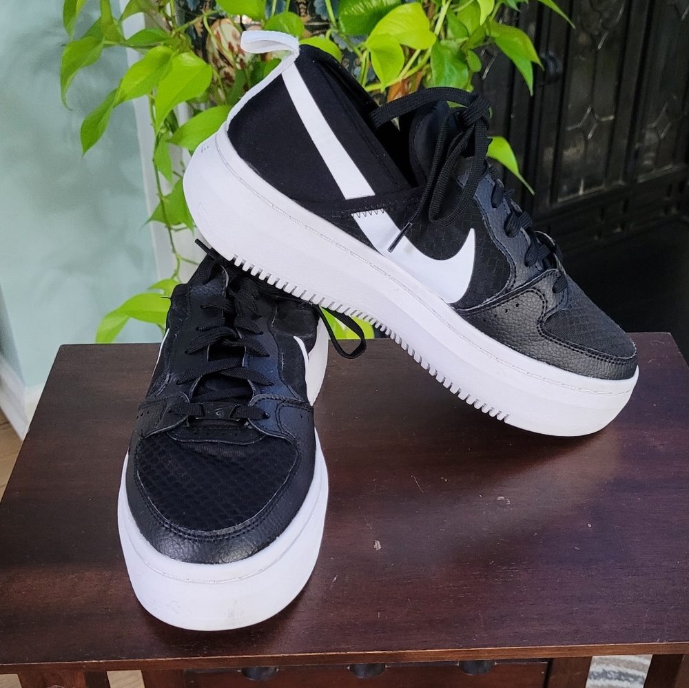 Nike Women’s Black & White Platform Sneakers